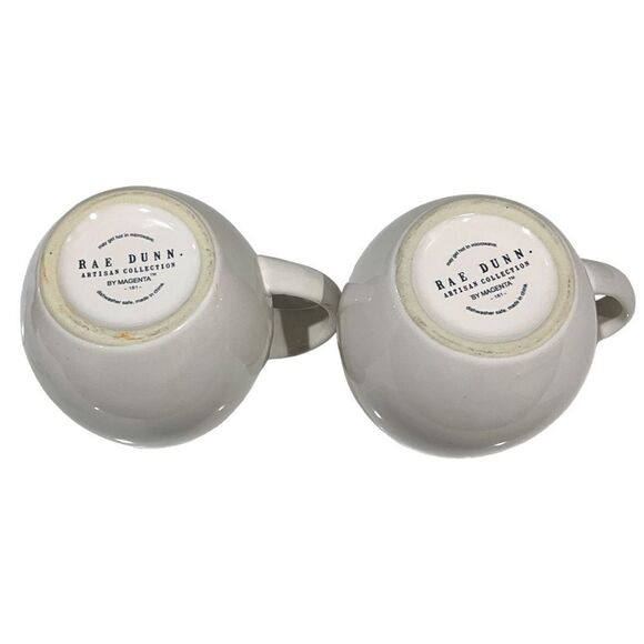 RAE DUNN Halloween Mugs Set of 2 Candy Corn Broom Witch Skeleton Pumpkin Head - Picture 7 of 9